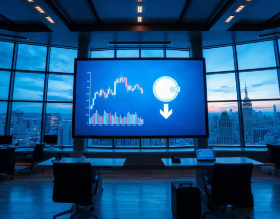 Digital chart and wallet icon symbolizing a large cryptocurrency transfer to an exchange.