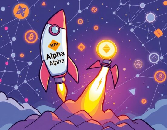 Binance Alpha platform preparing to launch Multiple Network (MTP) token, symbolizing new crypto project listings.