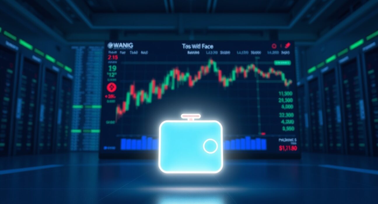 Digital wallet icon on a trading screen representing a large cryptocurrency withdrawal from Bitget.