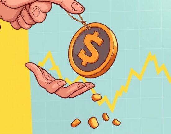 Illustration depicting the dramatic MYX token price drop following a major investor sell-off after its token unlock event.