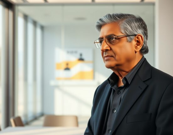 Nandan Nilekani, co-founder of Infosys and Fundamentum Partnership, in a professional setting