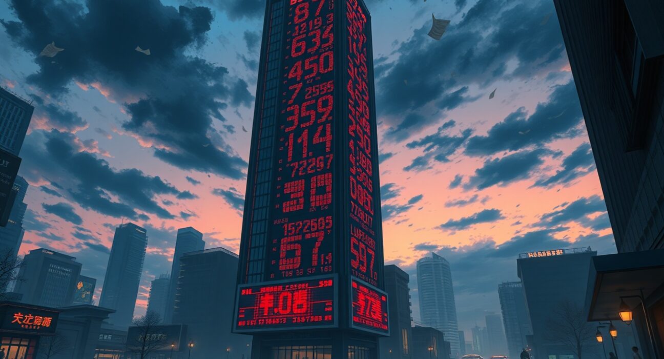 Illustration of the Nasdaq Composite index experiencing a sharp intraday decline during market trading hours.