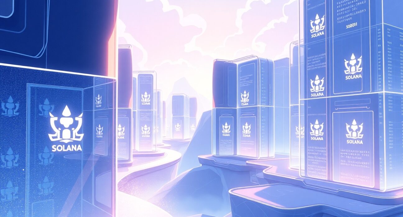 Conceptual representation of the JitoSOL ETF integrating Solana blockchain technology with traditional finance infrastructure