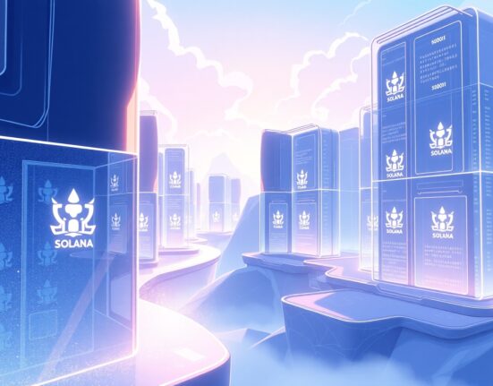 Conceptual representation of the JitoSOL ETF integrating Solana blockchain technology with traditional finance infrastructure