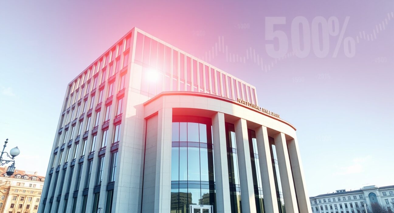 National Bank of Poland headquarters and its role in monetary policy decisions during geopolitical uncertainty