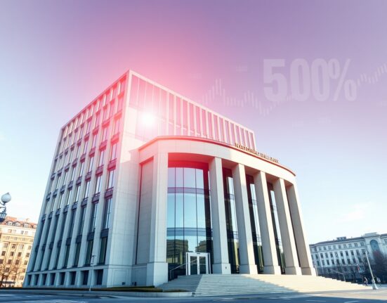 National Bank of Poland headquarters and its role in monetary policy decisions during geopolitical uncertainty