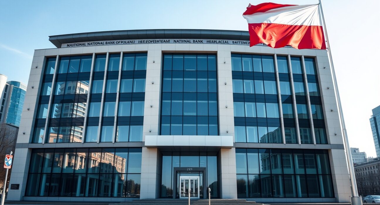 National Bank of Poland headquarters representing central bank policy decisions and economic stability analysis