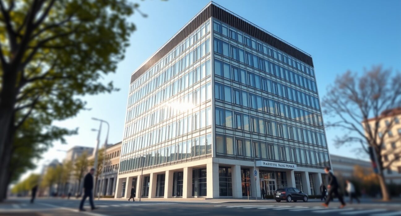 Narodowy Bank Polski headquarters in Warsaw where interest rate decisions affecting the Polish zloty are made.