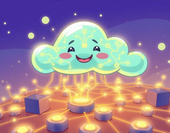 A vibrant illustration of the NEAR AI Cloud providing secure, decentralized artificial intelligence services.