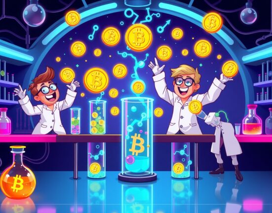Exciting Ness Lab listing announcement with digital tokens and blockchain laboratory theme