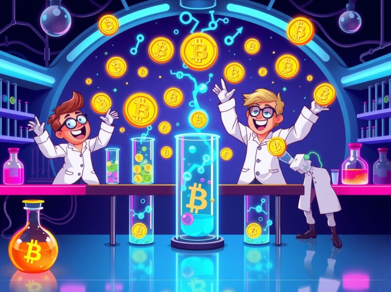 Exciting Ness Lab listing announcement with digital tokens and blockchain laboratory theme