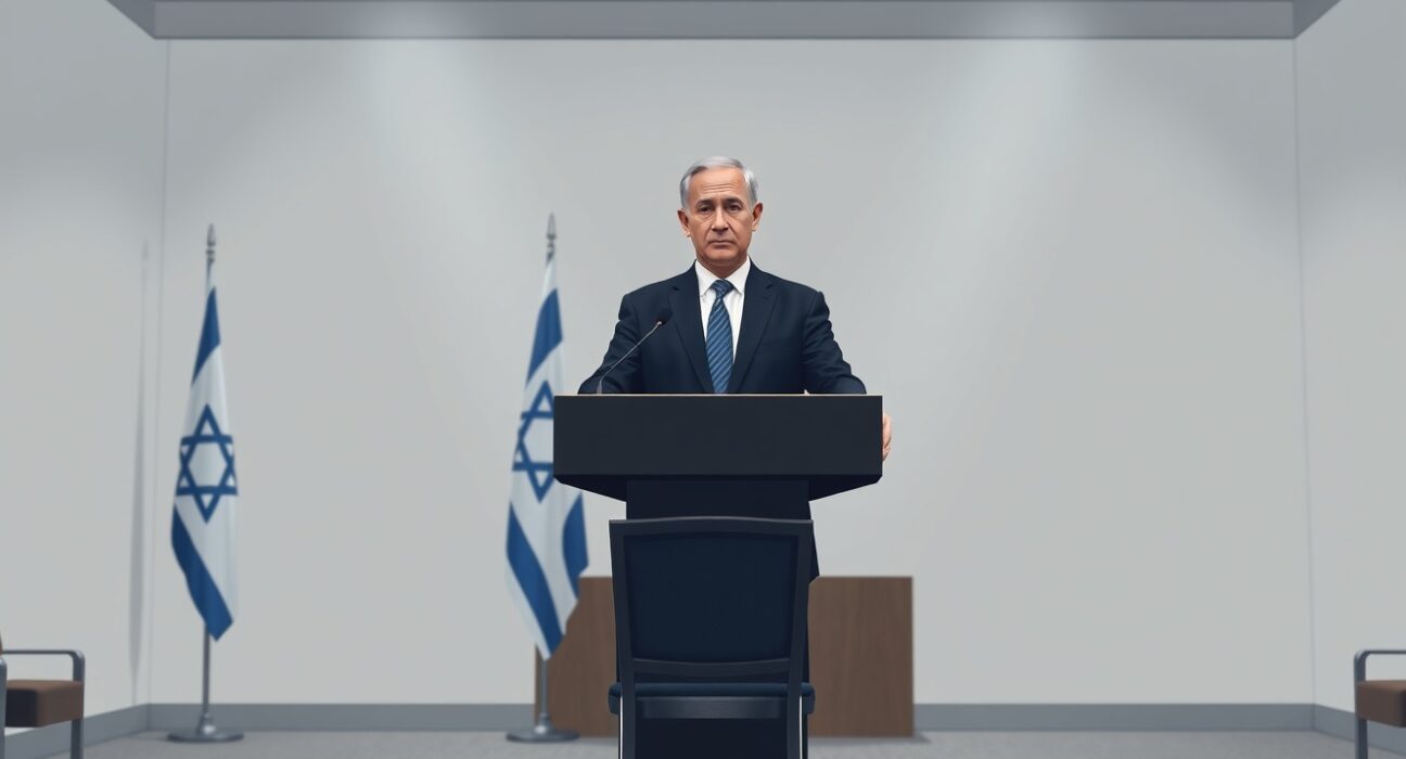 Israeli Prime Minister Benjamin Netanyahu cancels Washington visit in a somber press room setting