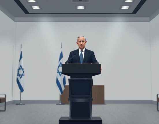Israeli Prime Minister Benjamin Netanyahu cancels Washington visit in a somber press room setting