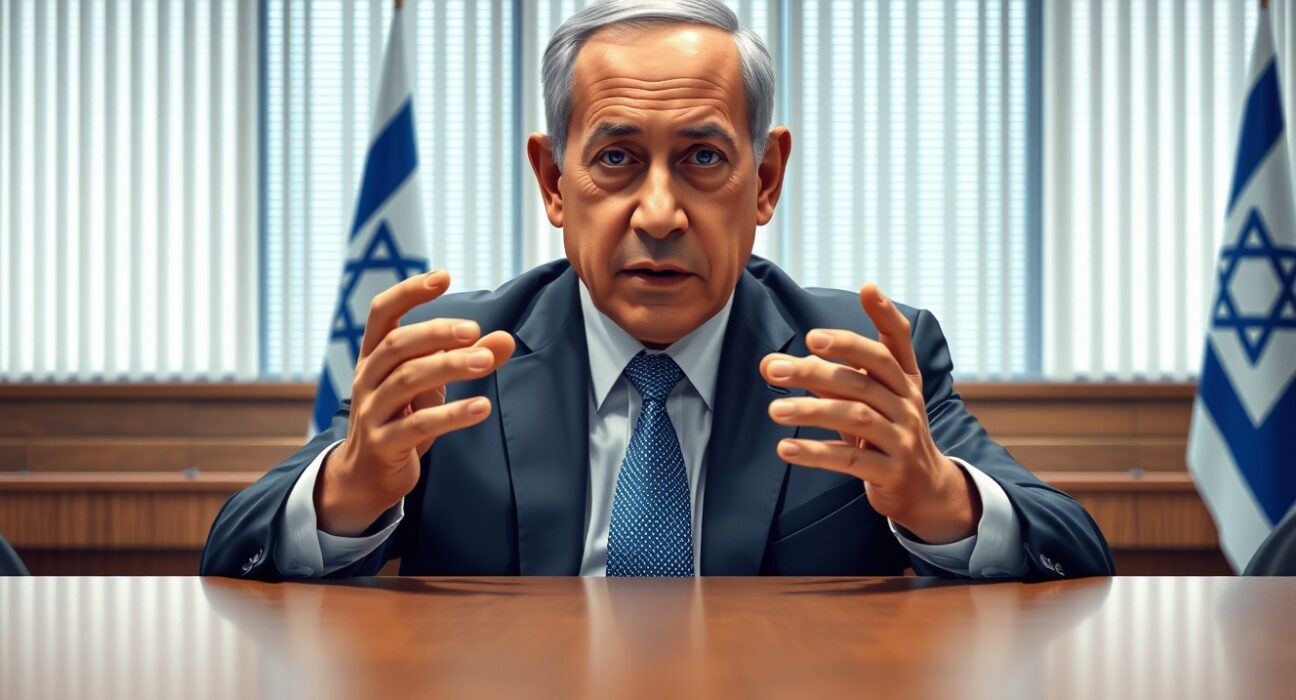 Israeli Prime Minister Netanyahu discussing US policy on Iran's nuclear material removal in diplomatic setting