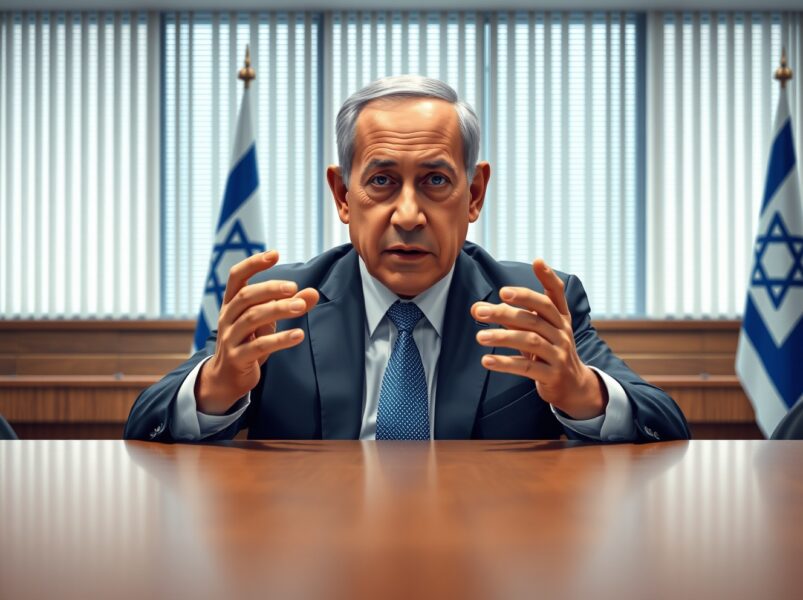 Israeli Prime Minister Netanyahu discussing US policy on Iran's nuclear material removal in diplomatic setting
