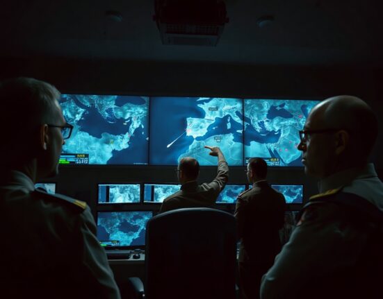 Israeli military command center analyzing regional threats from Iran and Hezbollah