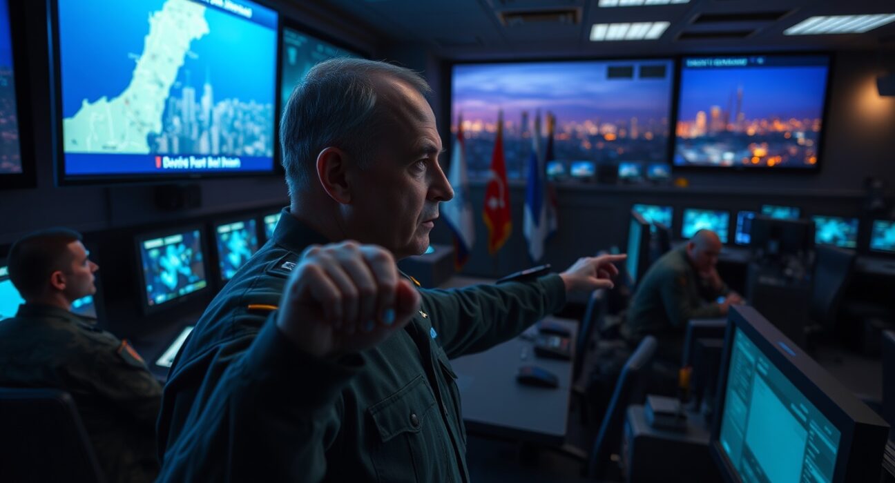 Israeli military command center monitoring operations in southern Lebanon and Beirut
