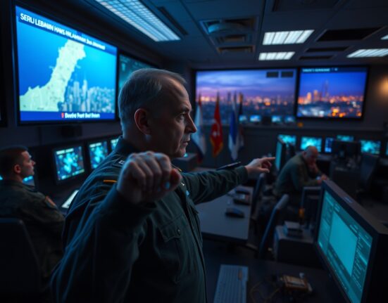 Israeli military command center monitoring operations in southern Lebanon and Beirut