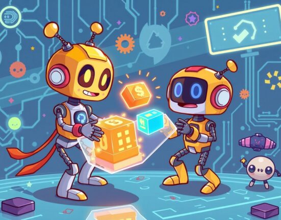 AI blockchain project illustration showing data transparency between gaming and artificial intelligence systems