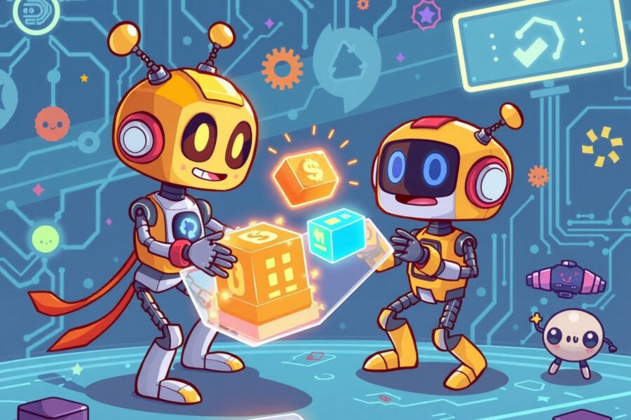 AI blockchain project illustration showing data transparency between gaming and artificial intelligence systems