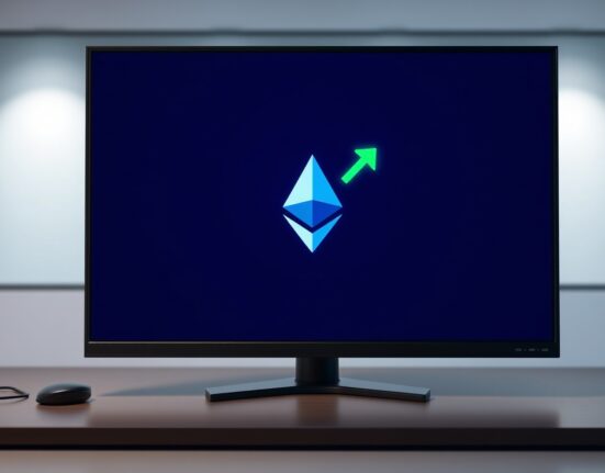 Digital interface showing a large Ethereum withdrawal from a cryptocurrency exchange