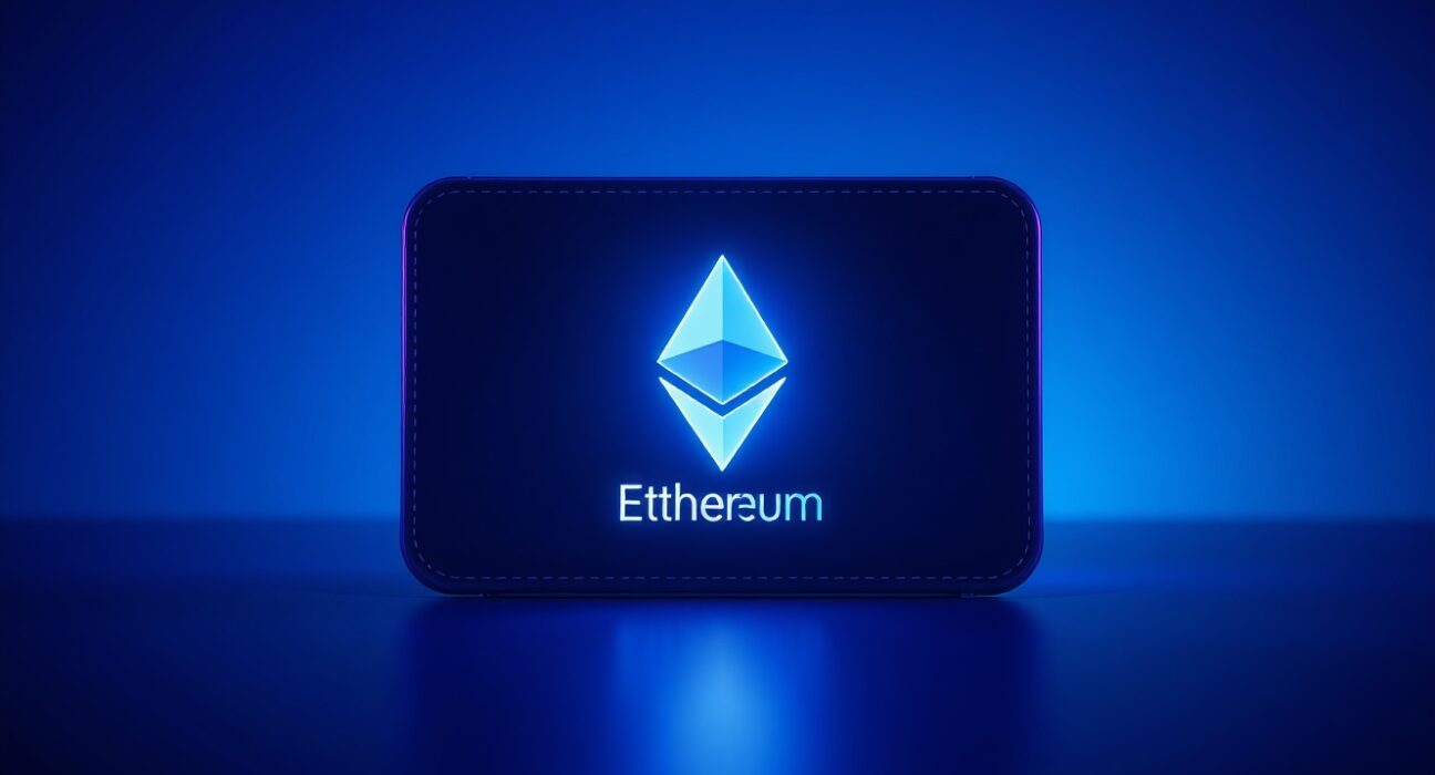 Cryptocurrency wallet interface with Ethereum logo and staking indicator