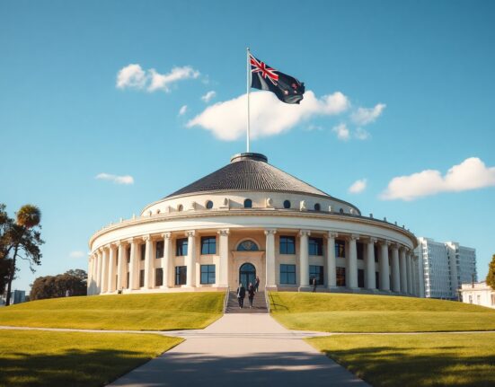 New Zealand Parliament building in Wellington on a sunny day, representing the 2026 budget release.