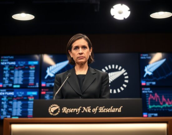 Reserve Bank of New Zealand official at a press conference discussing interest rate policy.