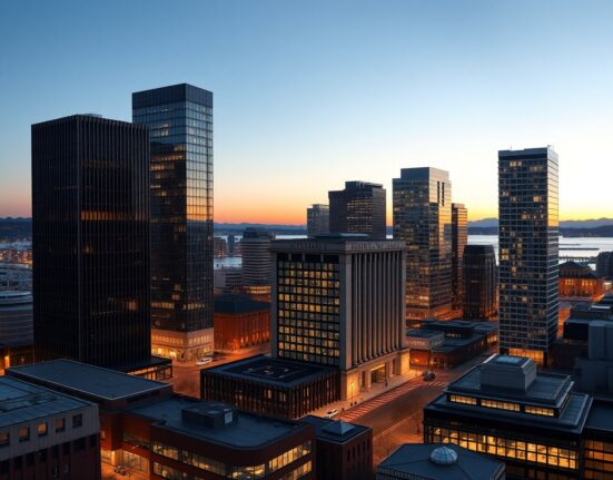 New Zealand GDP economic analysis showing Wellington financial district and Reserve Bank building