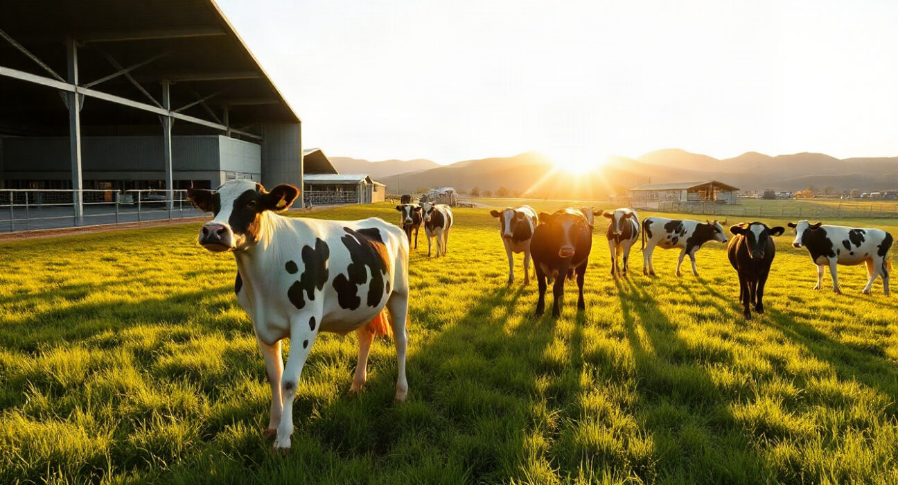 Dairy cows grazing on a New Zealand farm, representing the commodity behind the GDT Price Index.