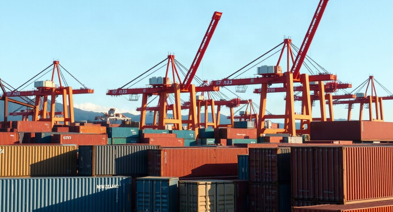 New Zealand port and industrial area representing producer price movements