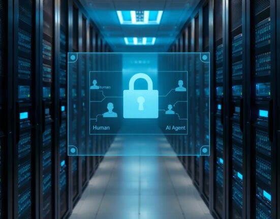 Holographic identity management interface for human and AI workers in a data center