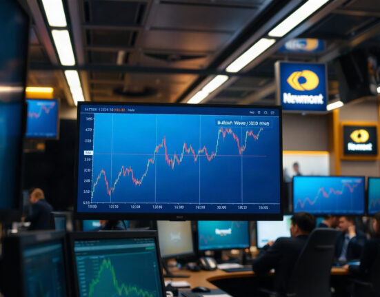 Elliott Wave chart analysis for Newmont (NEM) stock showing bullish pattern