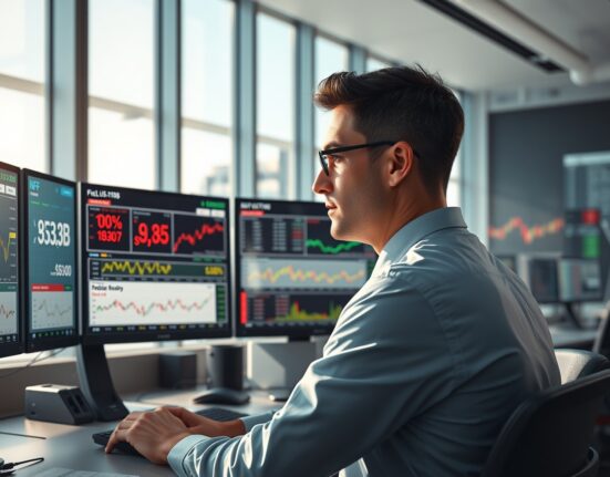 Financial analyst reviewing NFP employment data and USD currency analysis in trading environment