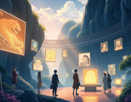 NFT market analysis showing digital art collection by wealthy investors in blockchain ecosystem