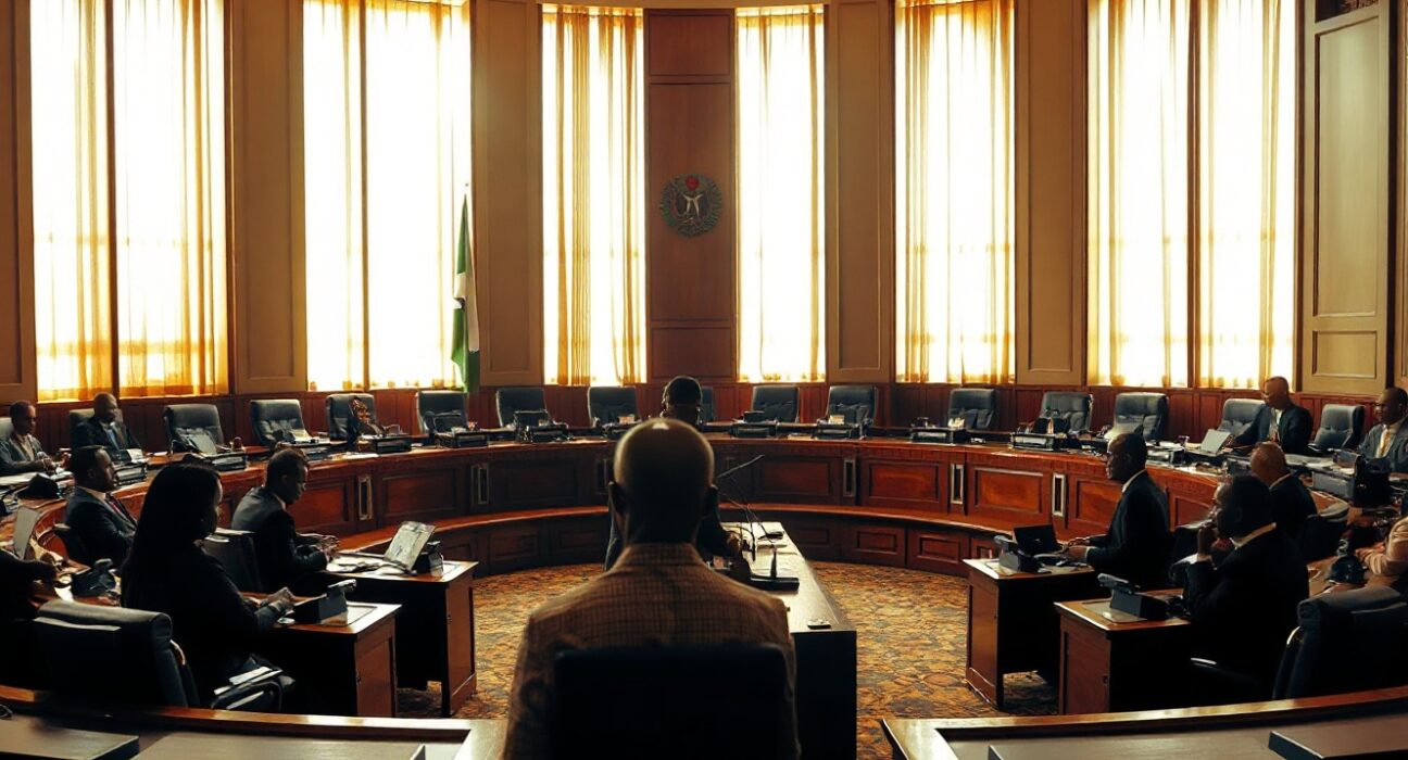 Nigerian Senate chamber during a legislative session on cryptocurrency regulation