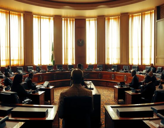 Nigerian Senate chamber during a legislative session on cryptocurrency regulation