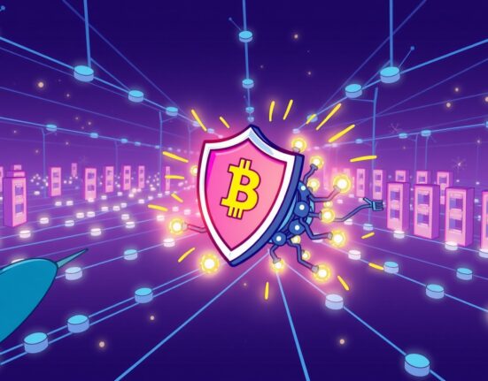 Nillion buyback program illustrated as a protective shield for digital assets and market stability.