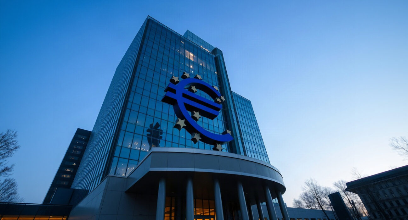 European Central Bank building in Frankfurt, symbolizing monetary policy and inflation analysis.