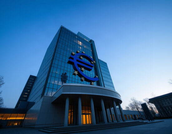European Central Bank building in Frankfurt, symbolizing monetary policy and inflation analysis.