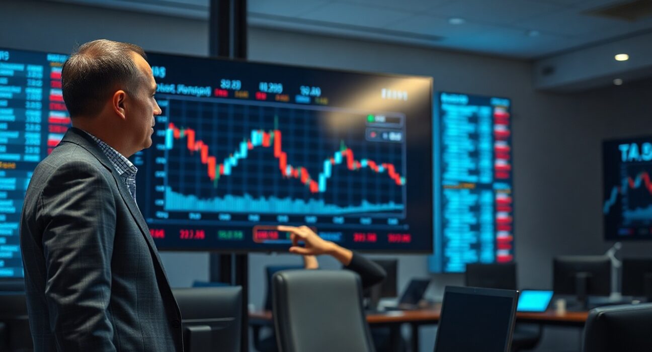 Analyst examining Bitcoin price chart and stablecoin withdrawal data on screen