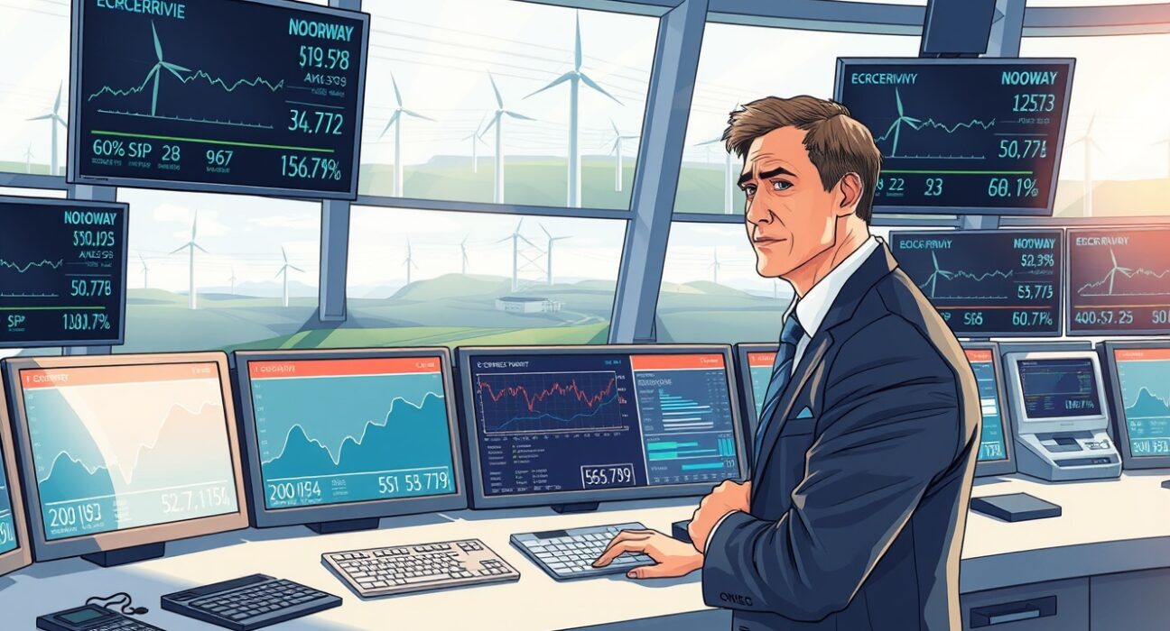 Energy control room analysis showing NOK currency challenges with Norway's energy support system facing flow headwinds.