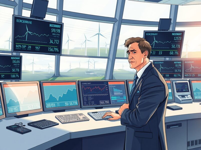 Energy control room analysis showing NOK currency challenges with Norway's energy support system facing flow headwinds.