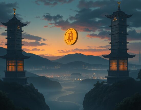 Conceptual Ghibli-style art representing the Nomina token's potential delisting from Korean cryptocurrency exchanges.