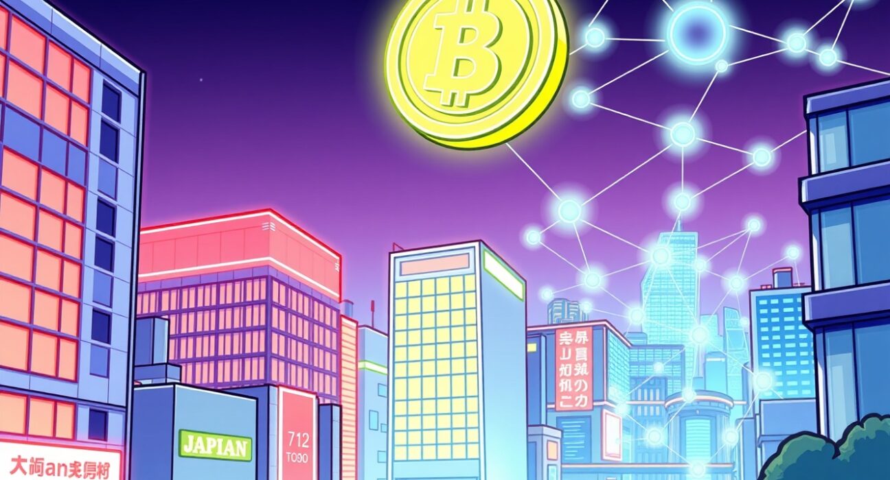 A vibrant cartoon illustrating a revolutionary security token offering for a digital venture capital fund.