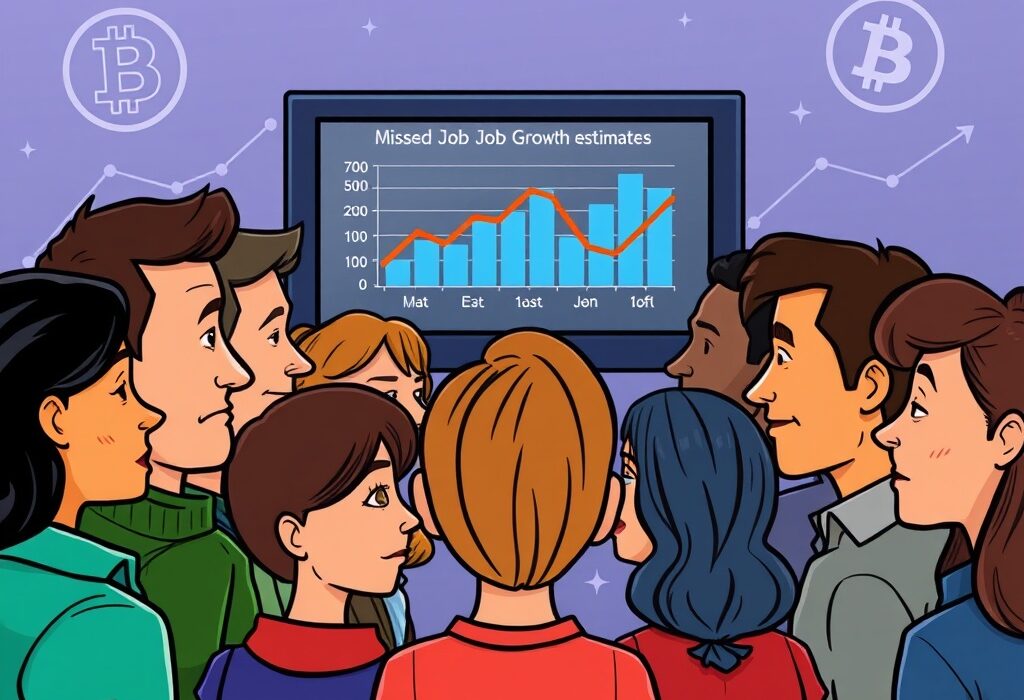 Cartoon illustration of a worried investor looking at a financial chart, representing the impact of the non-farm jobs report on market sentiment.