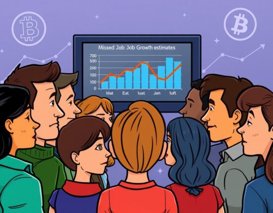 Cartoon illustration of a worried investor looking at a financial chart, representing the impact of the non-farm jobs report on market sentiment.
