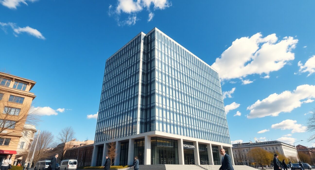 Norges Bank headquarters in Oslo representing Norway's central bank monetary policy decisions affecting the NOK currency.