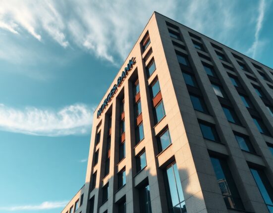 Norges Bank headquarters in Oslo, Norway, on a clear day