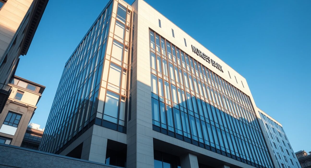 Norges Bank headquarters building representing Norway's central bank monetary policy decision